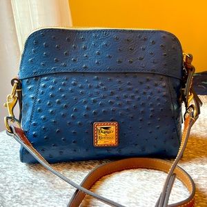 LIKE NEW ✨ Dooney and Bourke Ostrich Domed Crossbody Bag- navy
